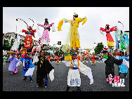 Traditional festivities of Shanxi Province took place on May 23, at Expo site.[Photo by Wang Huabin]