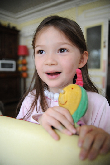 Clementine, a 5-year-old girl from France