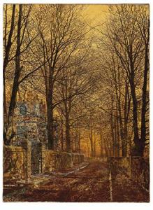 The Victorian-era painting 'In the Golden Olden Time,' by John Atkinson Grimshaw. The work goes on the auction block at Christie's Old Masters sale on June 9. 