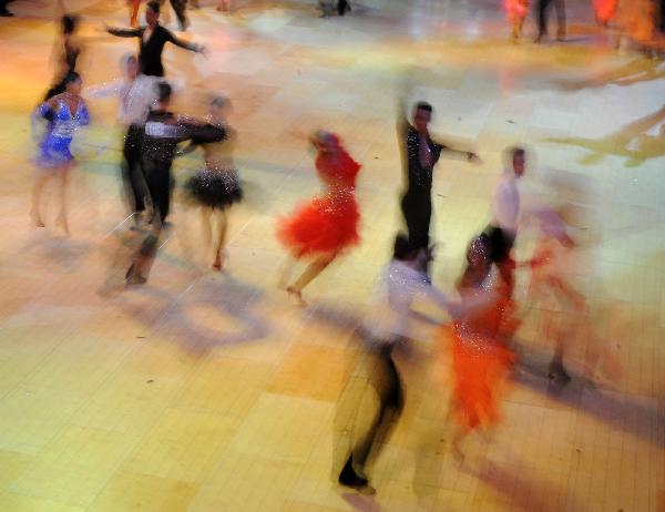 Dancers perform during the Professional Latin Championship of Blackpool Dance Festival in Blackpool, Britain, June 2, 2010.