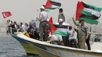 Palestinians attend protests on sea against Israel