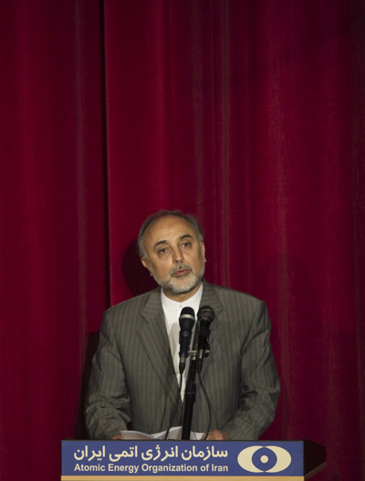Ali Akbar Salehi, head of Iran's Atomic Energy Organisation speaks during a ceremony to mark the Fourth National Anniversary of Nuclear Technology, in Tehran April 9, 2010. [Xinhua]