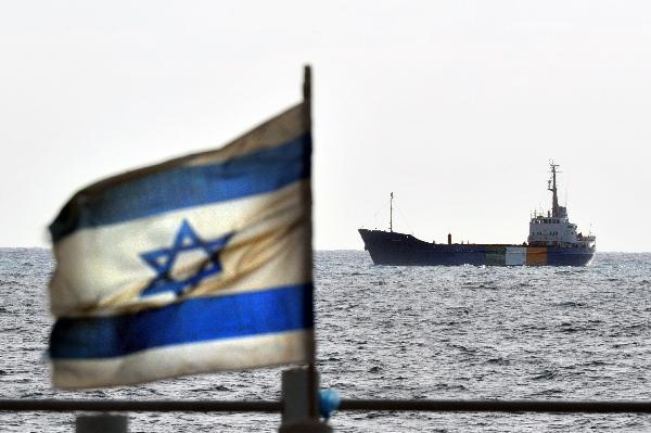 The Gaza-bound Rachel Corrie aid ship, which is under control of the Israeli navy, approaches southern Israel's Ashdod port June 5, 2010.(Xinhua/Rafael Ben-Ari)