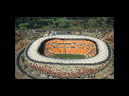 An aerial view of the Soccer City stadium in Johannesburg February 18, 2010. [China Daily/Agencies]