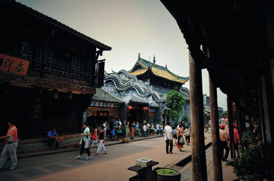 Huanglongxi ancient township in the suburbs of Chengdu.