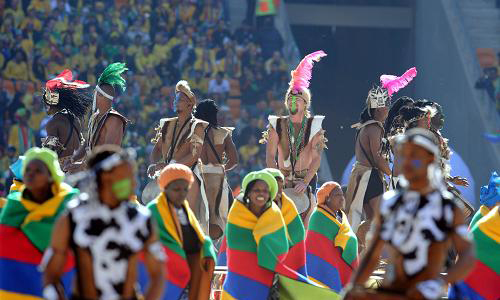 Art performance at the opening ceremony of South Africa World Cup. [Xinhua]