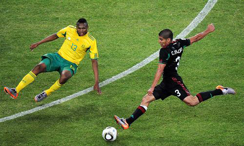 during a group A match of the 2010 FIFA World Cup at Soccer City stadium in Soweto, suburban Johannesburg, on June 11, 2010. [Xinhua]