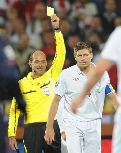 during the Group C match at the 2010 World Cup finals at the Royal Bafokeng Stadium in Rustenburg. [Xinhua]