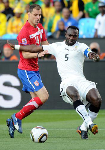 the during the Group D match at the 2010 World Cup finals. [Xinhua]