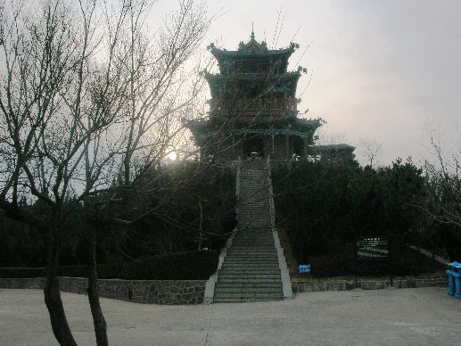 Hehai Pavilion marks the point where the dragon spirits of the Bohai Sea and the Yellow Sea meet. [Photo by Mark Frank]