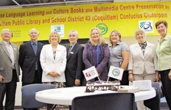 At a presentation held at the Coquitlam Public Library's Poirier branch, staff displayed just a small selection of the 1 million Canadian dollars ($840,000) worth of Chinese books, DVDs and dictionaries that have been donated by China to be placed in local high schools and libraries.