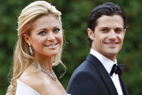 Princess Madeline of Sweden and brother Prince Carl Philip of Sweden arrive for a Government dinner at the Eric Ericson Hall in Skeppsholmen June 18, 2010, to celebrate the wedding of Sweden's Crown Princess Victoria and Daniel Westling, who will be married in Stockholm Cathedral on June 19. 