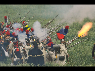 History enthusiasts, dressed as members of Allied Army, exercise at the bivouac of the famous battle of Waterloo in Waterloo, some 20 km south of Brussels, capital of Belgium, June 19, 2010. About 3,000 men across the Europe gathered in Waterloo this weekend to re-enact the crucial battle in 1815. [Xinhua]