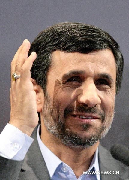 Iranian President Mahmoud Ahmadinejad attends a press conference in Tehran, capital of Iran, June 28, 2010. Ahmadinejad said on Monday that Iran will postpone nuclear talks with the West to late August to punish the West for imposing economic sanctions on Iran. [Ahmad Halabisaz/Xinhua] 