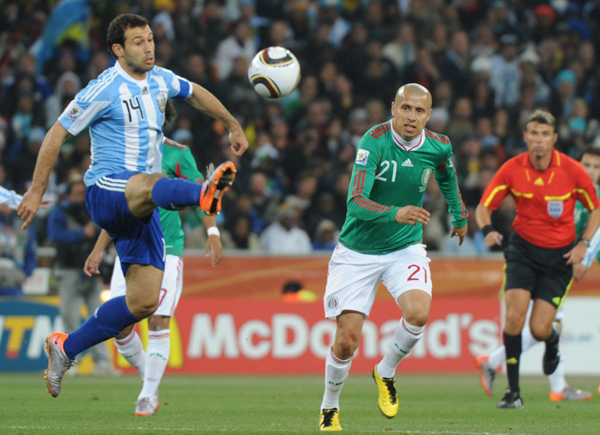 Argentina captain Javier Alejandro Mascherano (L1). [Xinhua]