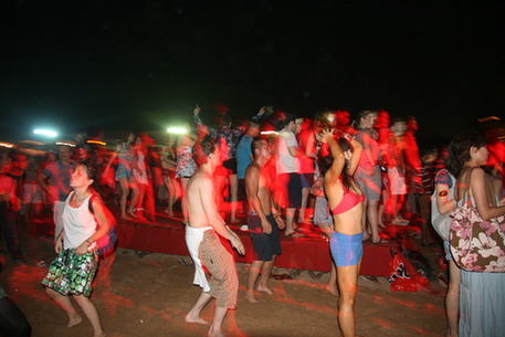 Hundreds of party goers danced barefoot on the beach to the beat of some of Beijing's best DJs.