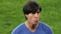 Germany's coach Joachim Loew reacts during the 2010 World Cup semi-final match against Spain in Durban, South Africa, July 7, 2010. Germany lost the match 0-1.