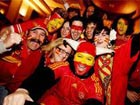 Spanish fans celebrate victory
