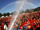 Spainish football team gets a heroes' welcome home