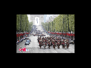 The annual Bastille Day millitary parade in Paris , July 14 , 2010. French President Nicolas Sarkozy and leaders from 13 African countries attended the military parade marking France's Bastille Day. [CFP] 