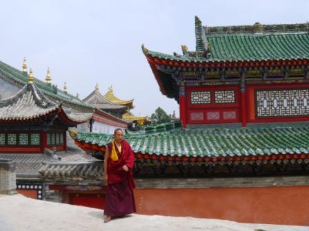 Monk of Kumbum Monastery.[Photo by Lola Boatwright]
