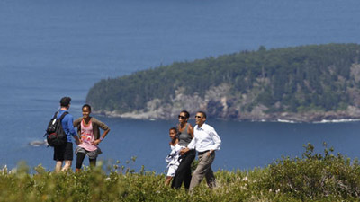 U.S. First Family on vacation on Maine coast