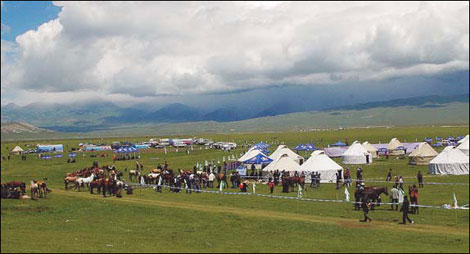 The race is held at Bayanbulak, one of the country's largest and most beautiful grasslands.