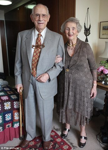 A couple Henry Kerr, 97, and Valerie Berkowitz, 87, married at their nursing home Sunday.