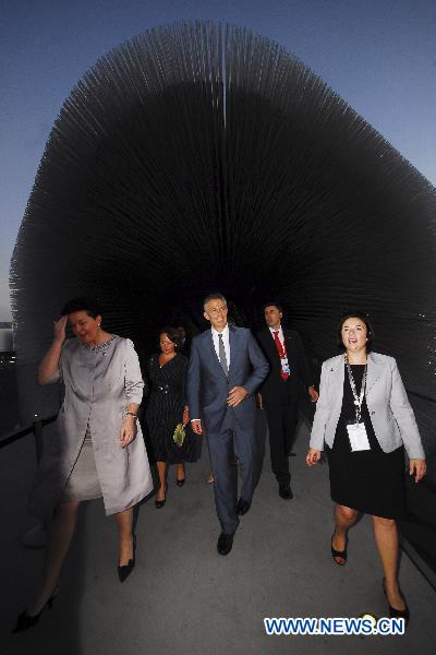 Tony Blair visits Britain Pavilion at World Expo