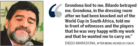 Maradona lashes out at 'treason'