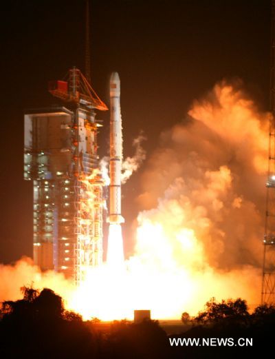 The fifth orbiter into space, as part of its satellite navigation and positioning network known as Beidou, or Compass system, is launched on the Long March 3I carrier rocket at Xichang Satellite Launch Center in Xichang, southwest China's Sichuan Province, on August 1, 2010.