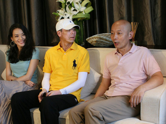 Actress Shu Qi, director Feng Xiaogang and actor Ge You (from left to right)