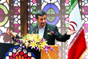 File photo. Iran's President Mahmoud Ahmadinejad is willing to hold one-on-one talks with U.S. President Barack Obama in September, he said Monday.