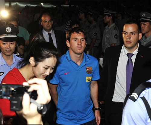 Lionel Messi arrives in Beijing with Barcelona early Thursday morning for the second leg of the Spanish champions's preseason tour of Asia. (Photo: CFP)