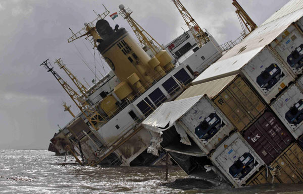 Cargo ship overturns after collision off Mumbai coast