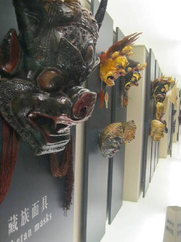 Tibetan masks are one of many interesting artifacts on display at the Shanghai Museum. [Daniel Byrnes/China.org.cn]