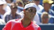 Rafael Nadal of Spain pumps his first after winning the first set against Taylor Dent of the U.S. during their second round match at the Cincinnati Masters tennis tournament in Cincinnati, August 18, 2010.