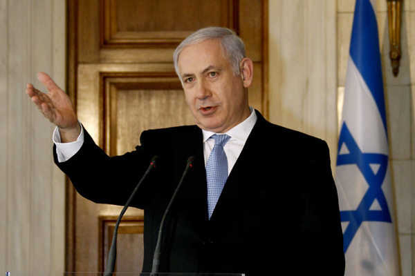 Israel's Prime Minister Benjamin Netanyahu addresses reporters during a news briefing in August 16, 2010. [Xinhua]