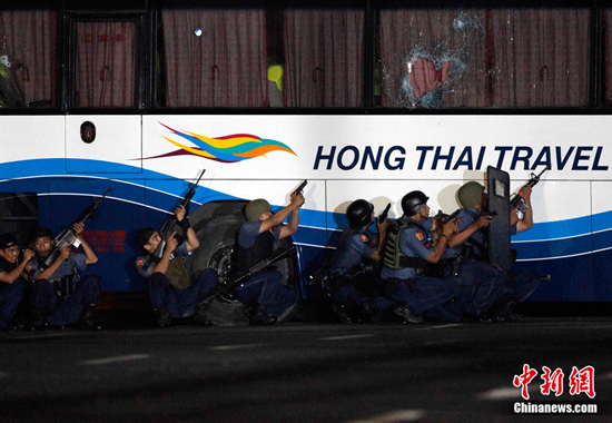 At least eight tourists from Hong Kong were confirmed dead and another two seriously injured in a bus hijack in Manila Monday, Chinese Foreign Ministry spokesman Ma Zhaoxu said Monday night.