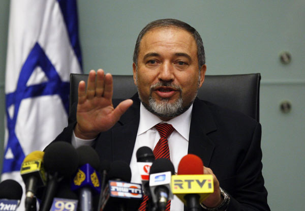 Israel's Foreign Minister Avigdor Lieberman speaks during a news conference before an Yisrael Beiteinu party meeting at the Knesset, the Israeli parliament, in Jerusalem July 19, 2010. [Xinhua]