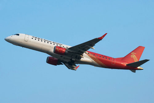 File photo of the crashed ERJ-190 jet of Henan Airlines. [Xinhua]