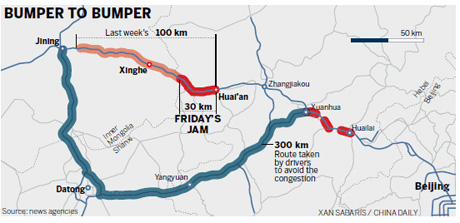 Monster jam puts brakes on again on N.China expressway