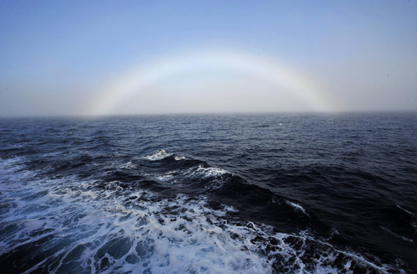 A view of the Arctic Ocean from the icebraker Xuelong, or Snow Dragon, of China's fourth expedition team to the North Pole on Aug 29, 2010. 