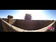Jiayuguan or Jiayu Pass, literally 'Excellent Valley Pass', is the first pass at the west end of the Great Wall of China, near the city of Jiayuguan in Gansu province. Among the passes on the Great Wall, Jiayuguan is the most intact surviving ancient military building. The pass is also known by the name the 'First and Greatest Pass Under Heaven'. [Photo by Yang Jia]