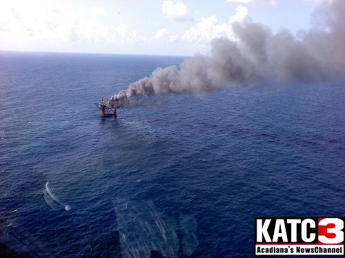 Another oil rig exploded and caught fire in the Gulf of Mexico on Thursday, and there is no indication of oil sheen, officials said. [Xinhua]