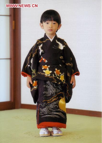 Japanese Prince Hisahito, the son of Prince Akishino and Princess Kiko, poses for a photo at his residence in Tokyo. Hisahito celebrated his fourth birthday on Monday. [Xinhua/AFP]