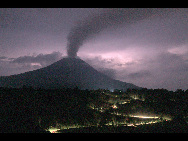 Mount Sinabung volcano erupted again at 12:23am September 7, 2010 (1723 GMT Monday) in Indonesia, and it was felt about eight kilometres (five miles) away. This latest eruption was double the previous outburst and volcanologist recorded a tower of ash reaching 5,000 metres (16,400 feet). The volcano erupted on August 28, 2010 for the first time after four centuries of inactivity. [Xinhua]