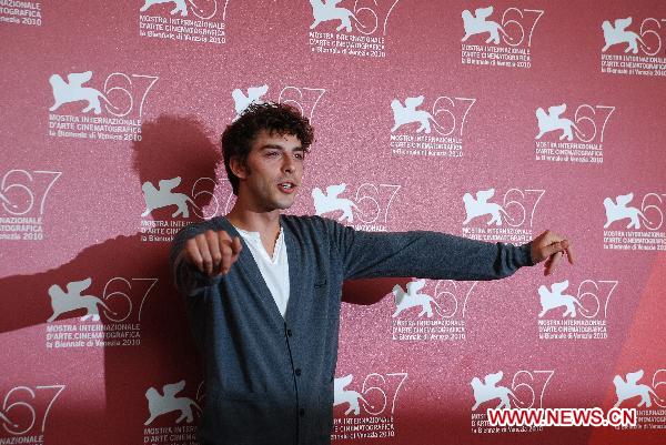 Italian actor Michele Riondino poses during a photocall of 'Noi credevamo' at the 67th Venice Film Festival at Venice Lido, Italy, on Sept. 7, 2010. 'Noi credevamo' is competing for the Golden Lion in the Venezia 67 category.