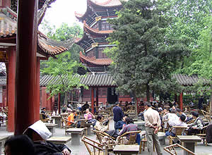 The tea house at Wenshu Temple, Chengdu 