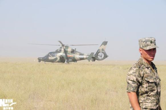 Chinese helicopters arrive in Kazakhstan for the SCO anti-terror drill, &apos;Peace Mission 2010&apos;.[Xinhua]